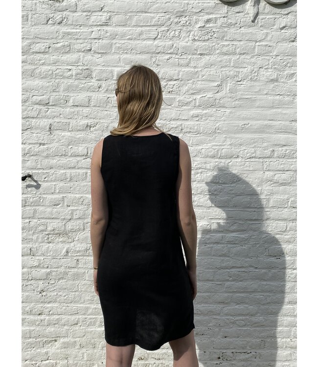 Le grenier du lin Robe  pur lin Haiti  noir