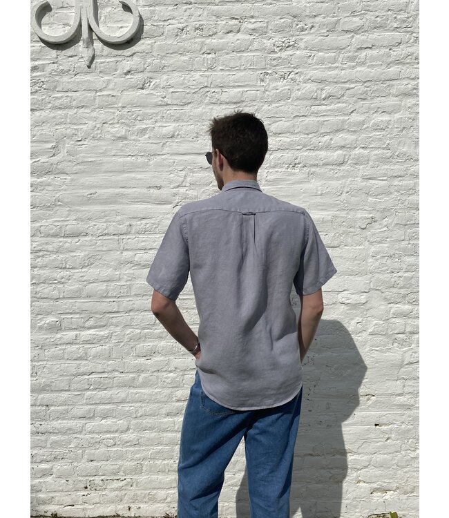 Le grenier du lin Chemise en lin manches courtes grise