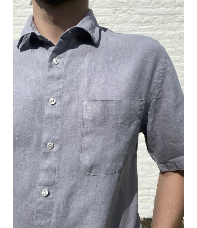 Le grenier du lin Grey short-sleeved linen shirt