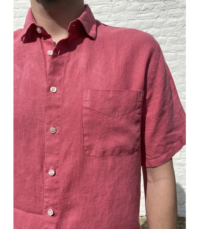 Le grenier du lin Chemise en lin manches courtes tomette