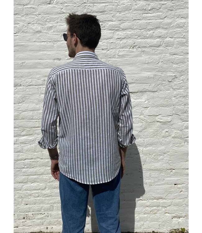 Shirt met lange mouwen, groene strepen
