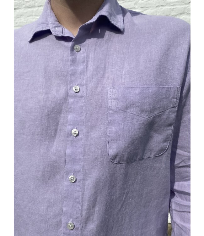 Le grenier du lin chemise  en lin manches longues parme