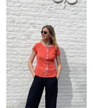 Maloka ALTAIR PAMPLEMOUSSE linnen blouse