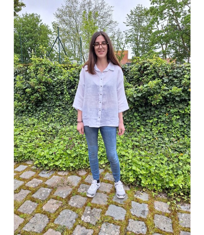 Chemise en lin  CLAUDIA blanc