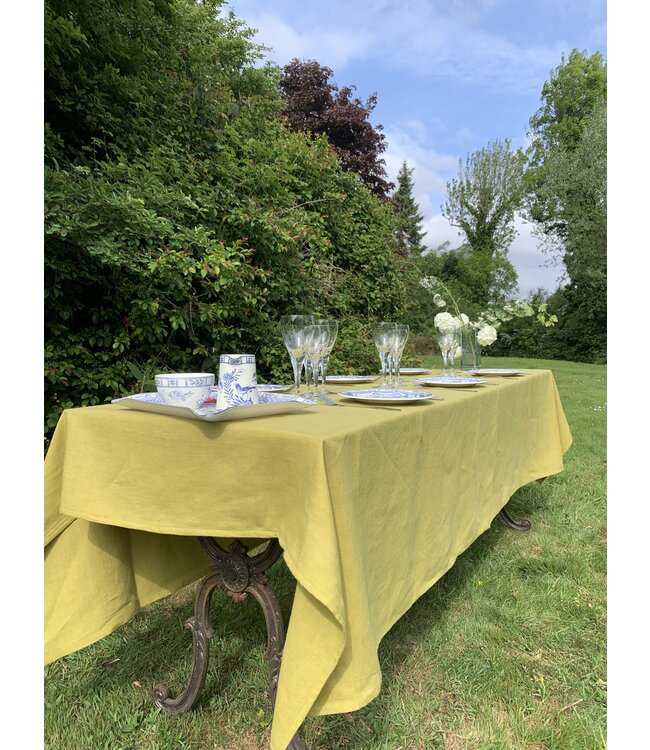 Le grenier du lin Linen tablecloth Siena anis