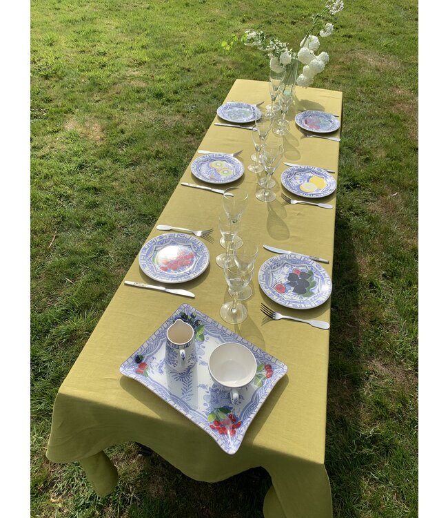 Le grenier du lin Linen tablecloth Siena anis