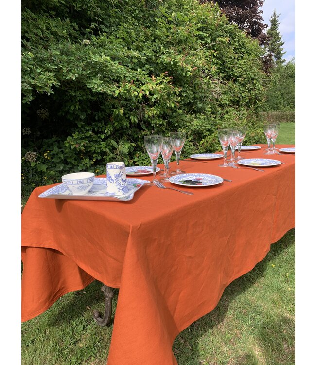Le grenier du lin Siena brick linen tablecloth