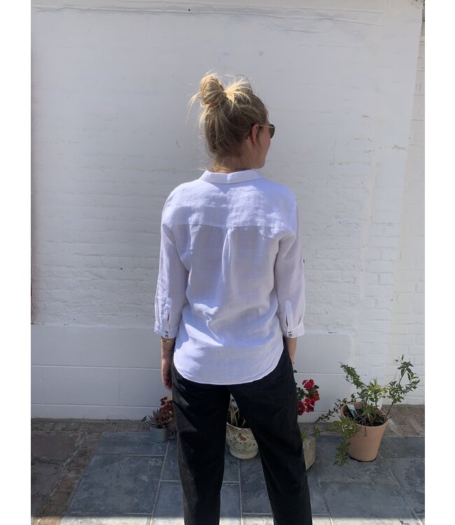 Le grenier du lin SARAH white linen blouse