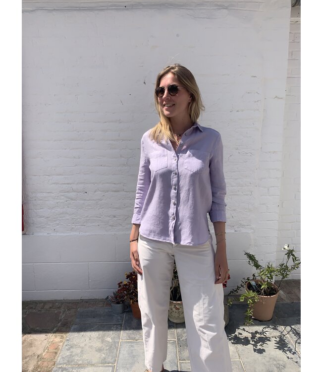 Le grenier du lin SARAH lilac linen blouse