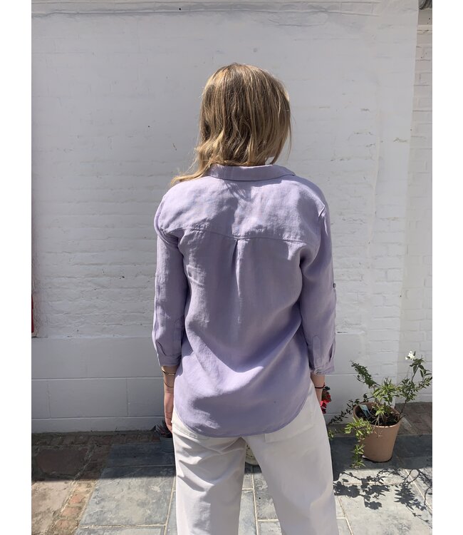 Le grenier du lin SARAH lilac linen blouse