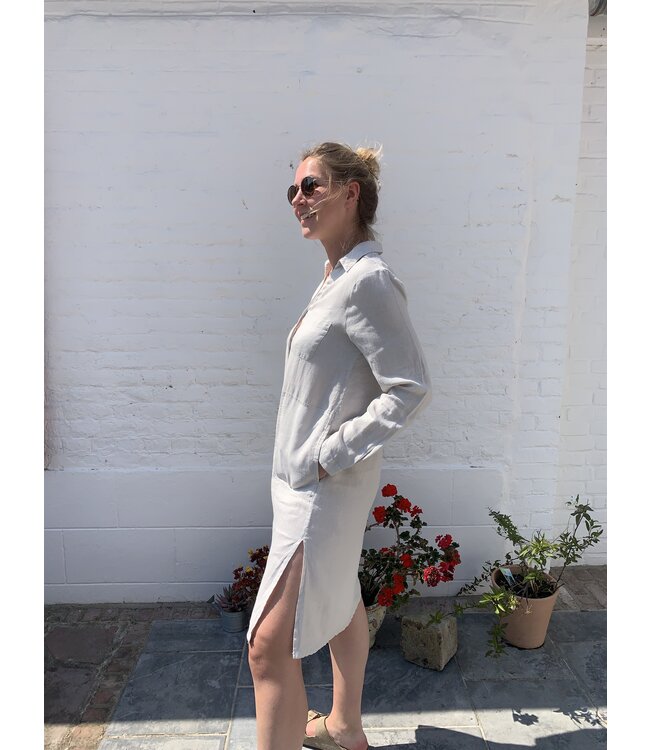 Le grenier du lin ANAIS craie linnen jurk