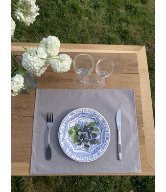 Le grenier du lin Set de table en lin enduit gris