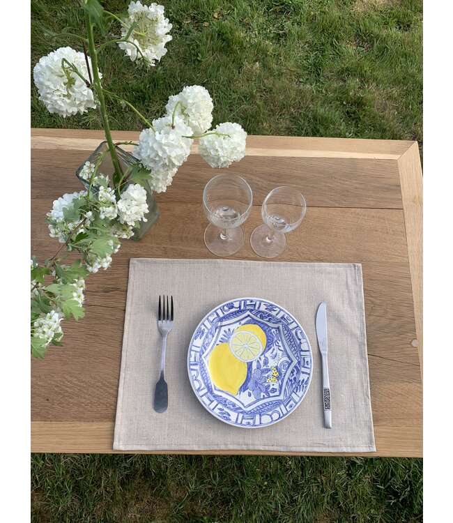 Le grenier du lin Set de table en lin enduit naturel