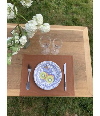 Le grenier du lin Set de table en lin enduit cimarron