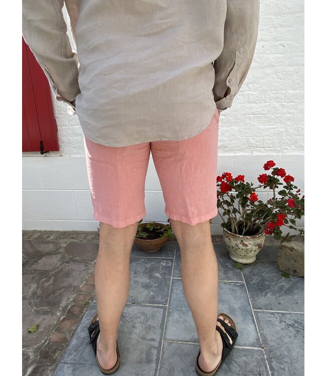 Le grenier du lin Salmon linen Bermuda shorts