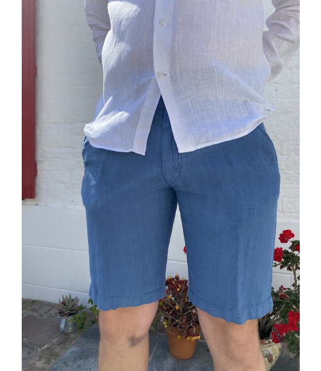 Le grenier du lin Bermuda en lin bleu jeans