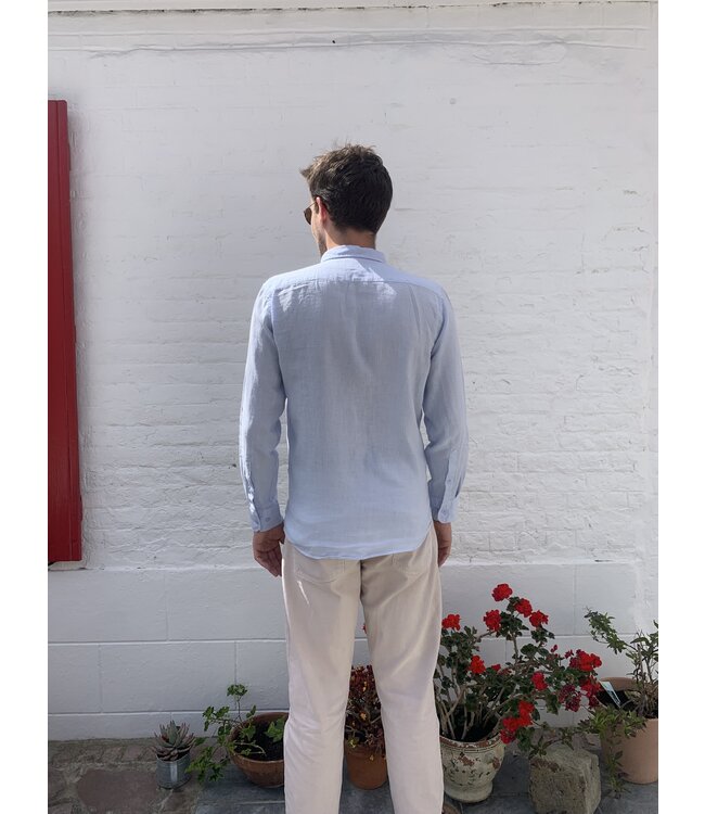 Le grenier du lin Chemise en lin SLIM  bleu ciel