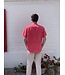 Le grenier du lin Short-sleeved linen/cotton shirt FRAMBOISE