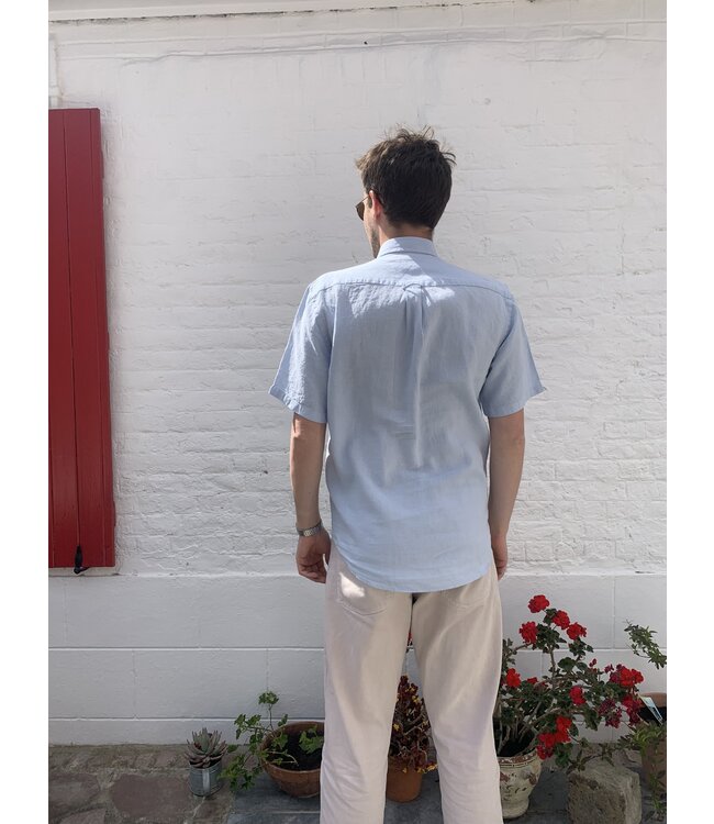 Le grenier du lin Glacier blue short-sleeved linen shirt