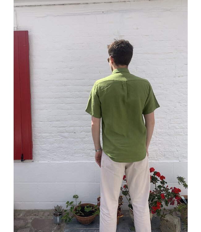 Le grenier du lin Linen shirt, short sleeves linden
