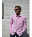 Le grenier du lin Long-sleeved pink linen shirt