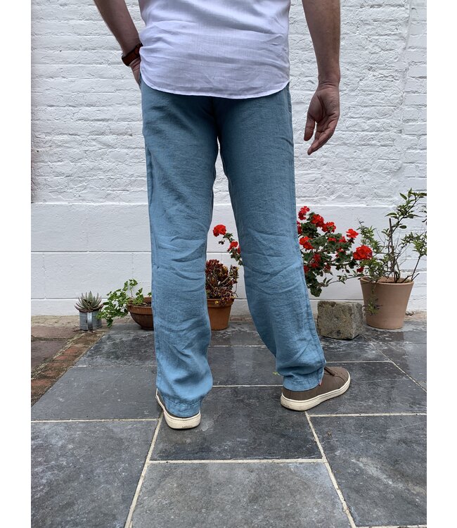 Le grenier du lin Pantalon homme en lin 100% Van fleur de lin  – Coupe droite, confection européenne