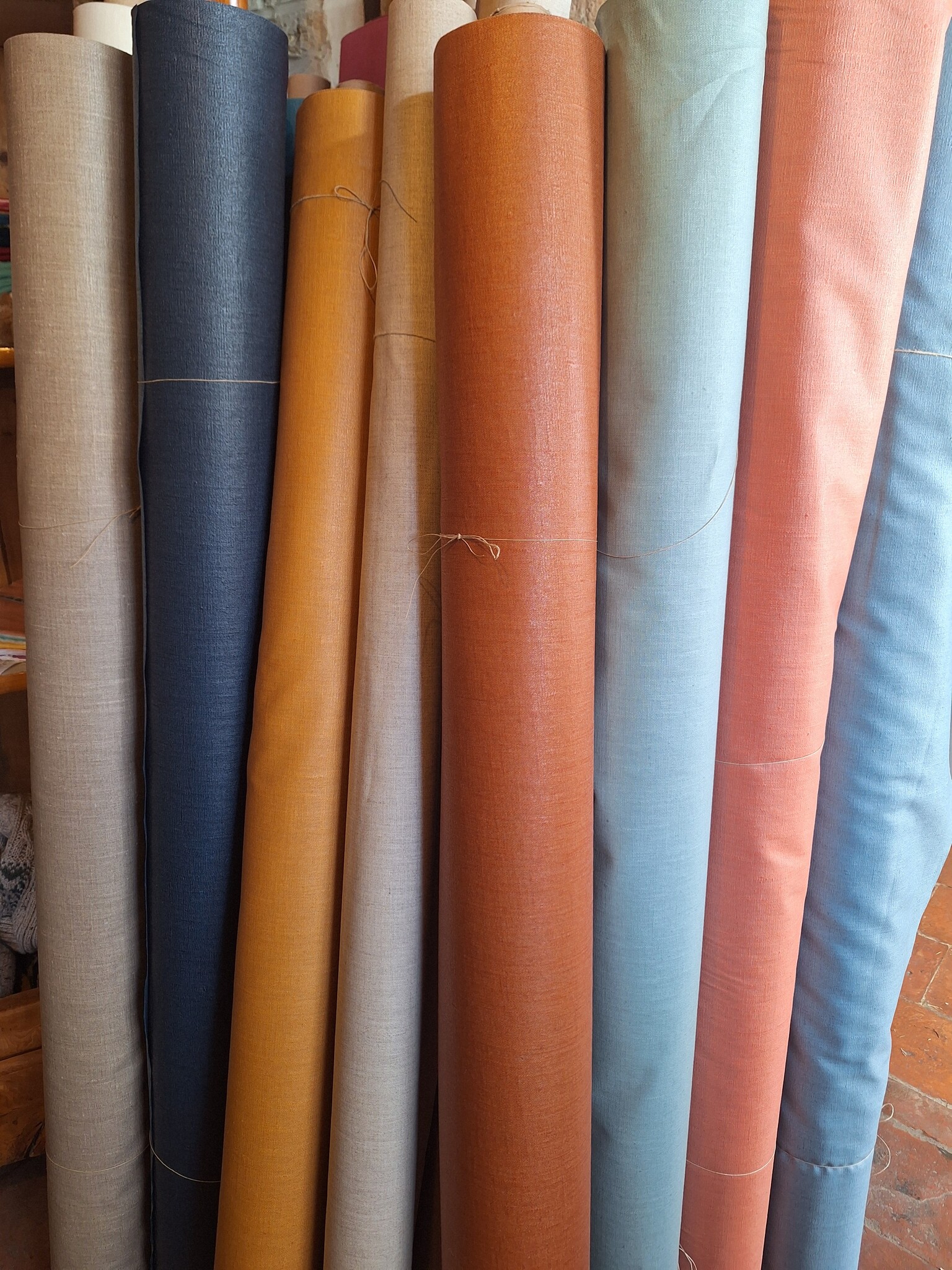 Coated linen fabric