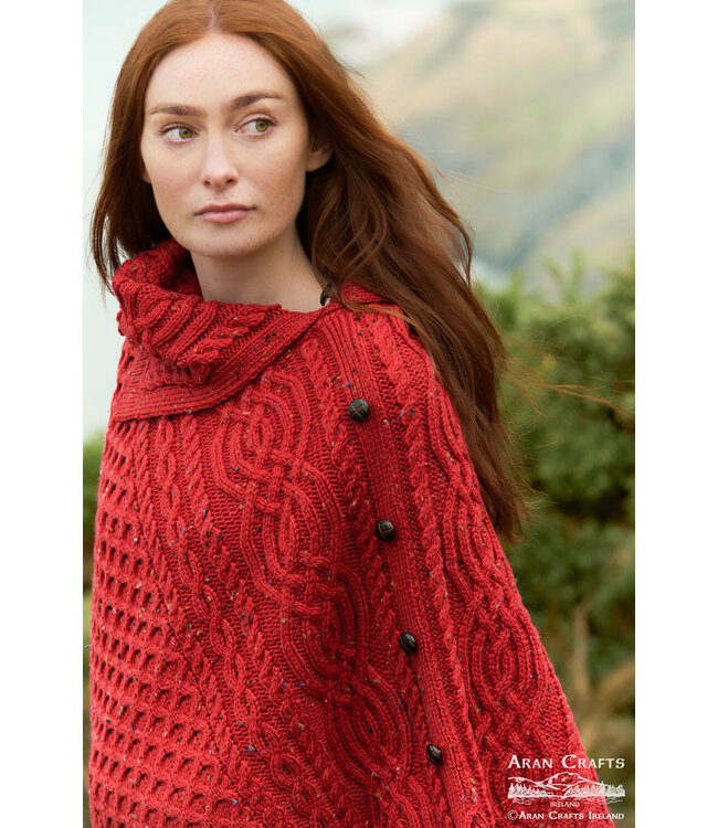 aran craft Ierse wollen poncho tipperary CW4784