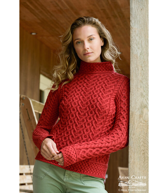 aran craft Pull irlandais col montant "THE HEARTS  / C4767"