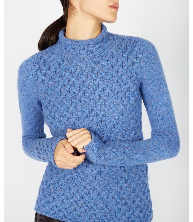 Irelandseye Pull irlandais col montant "TRELLIS SWEATER / A641"