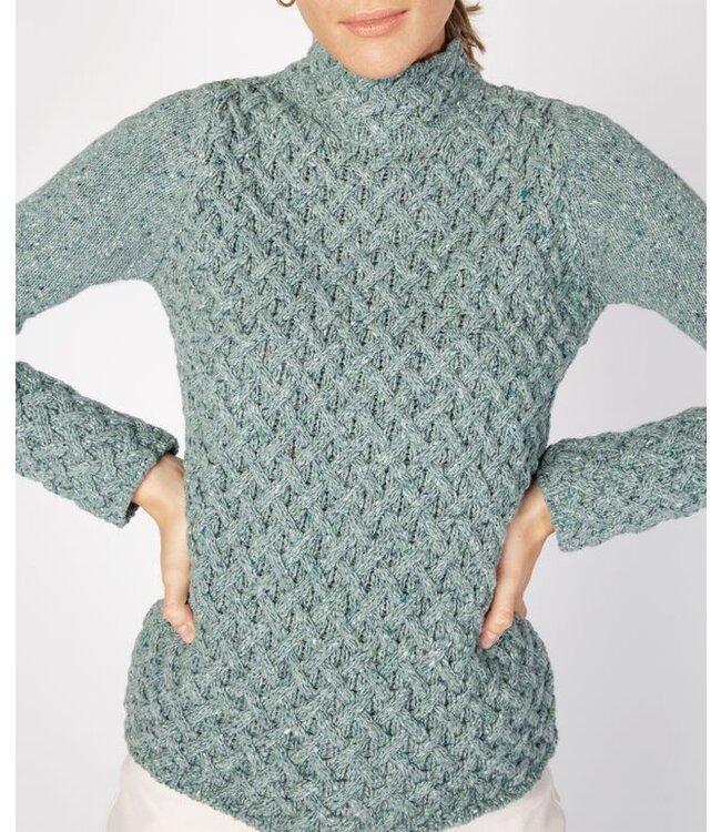 Irelandseye "TRELLIS SWEATER / A641" Irish  higt neck jumper