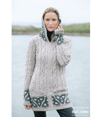 aran craft Irish hooded waistcoat HD5464