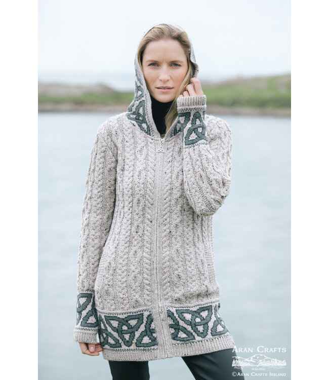 aran craft Irish hooded waistcoat HD5464