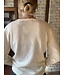 Women's round neck jumper, 100% white merino wool
