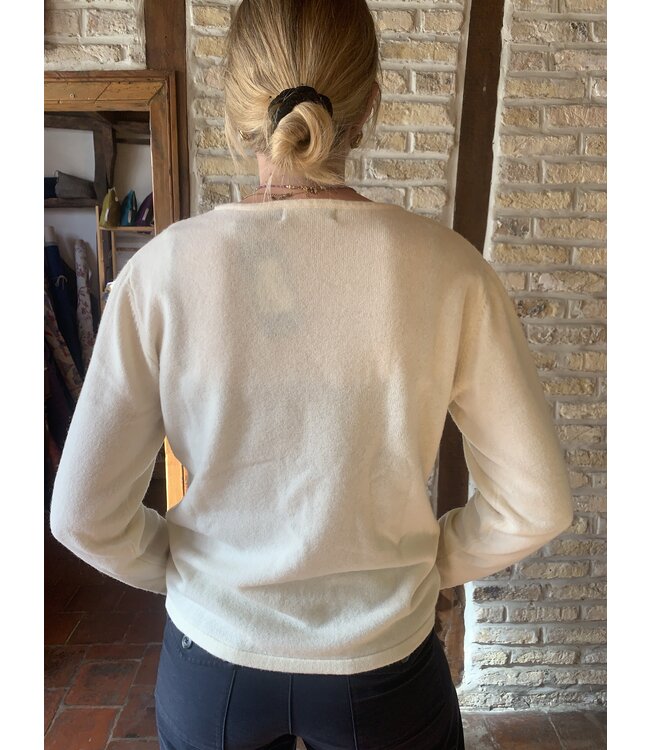 Women's waistcoat, 100% white merino wool