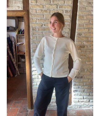 Women's waistcoat, 100% white merino wool