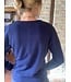 Women's 100% merino wool cardigan in navy blue