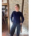 Women's 100% merino wool cardigan in navy blue