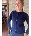 Women's 100% merino wool cardigan in navy blue