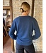 Women's round neck jumper, 100% merino denim