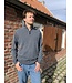 Men's caminneur collar jumper, 100% charcoal merino wool