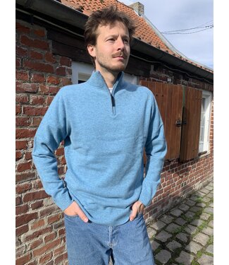 Men's 100% merino wool green marl crew neck jumper