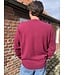 Men's round neck jumper, 100% merino wool, RASPBERRY