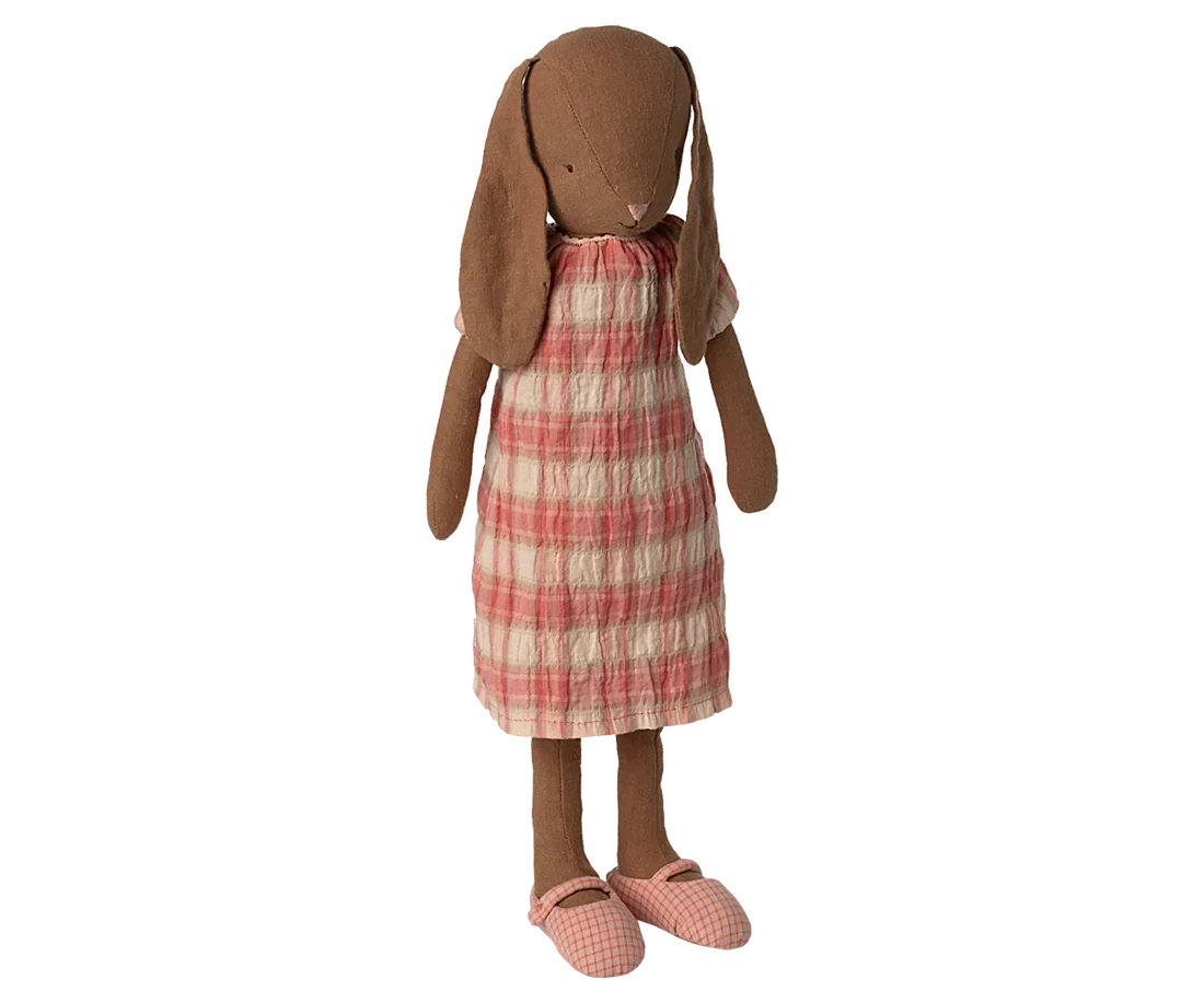 Chocolate linen bunny rabbit - Le Grenier du Lin