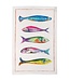 Torchon  en lin " 5 poissons "