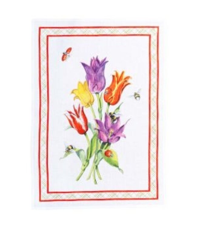 Linen tea towel ‘tuli rosso’