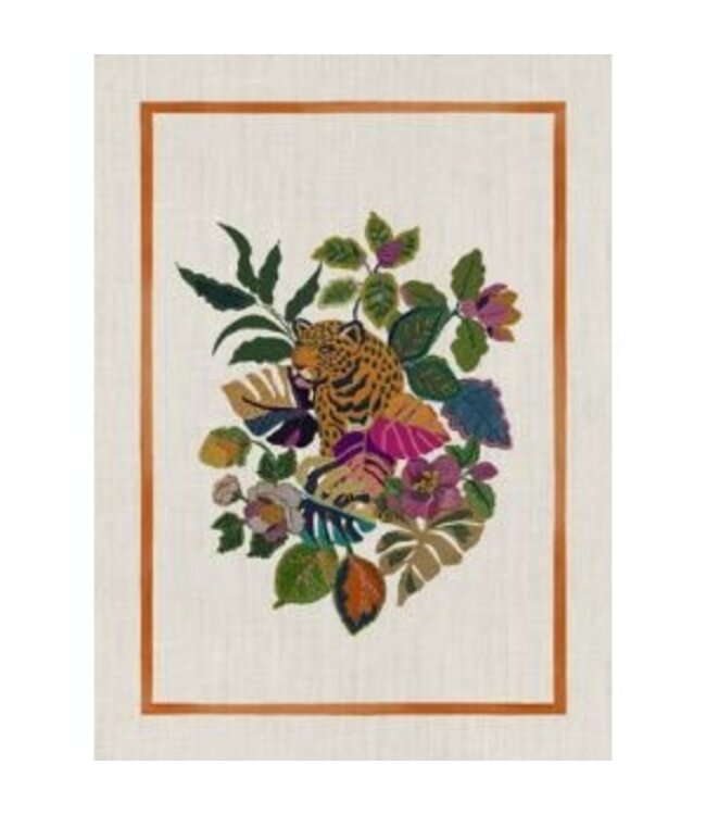 Torchon en lin " Leoleaf arancio "