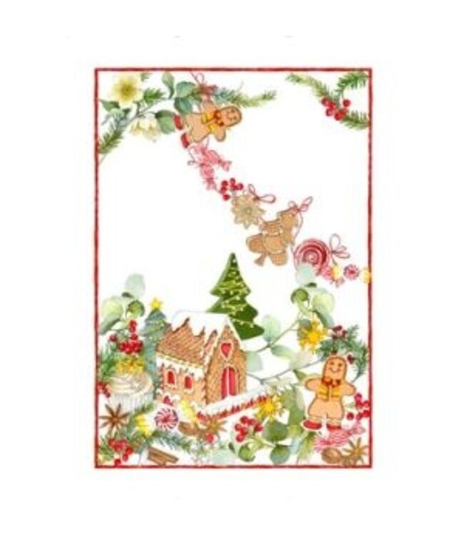 Linen tea towel ‘Marzapepe casetta’