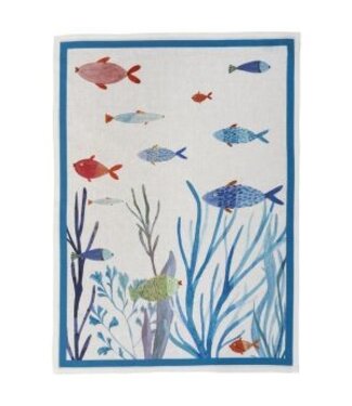 Linen tea towel ‘Poseidon turchese’