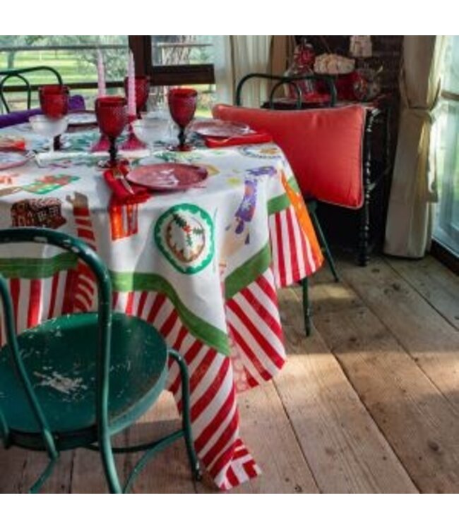 Linnen tafelkleed “Hand on xmas”